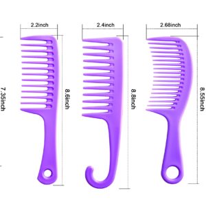 5 Pcs Hair Comb Set, Wide Tooth Detangling Comb,Large Shower Comb with Hook，Fine Tooth Rat Tail Comb Professional Styling, No Handle Women Brush For Curly, Wet, Dry, Long and Thick Hair.