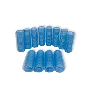 admiring hair roller, 12pcs roller curler for medium short hair, heatless roller for bangs, light-blue