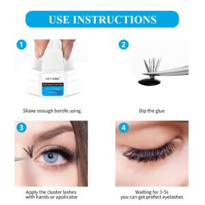 Individual Lash Glue 5ML Cluster Lash Glue Long Lasting Eyelash Glue for Self Application Lash Cluster Glue for Individual Clusters Extensions Adhesive Black Eyelash Glue