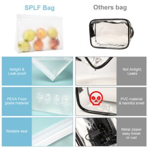 SPLF 4 Pack Leakproof Clear Toiletry bags, TSA Approved Quart Size Zipper Bags, BPA Free Travel Makeup Cosmetic Bags for Women Men, Carry on Airport Airline Compliant Bags