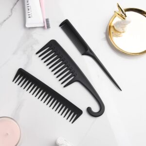 5 Pcs Hair Comb Set, Wide Tooth Detangling Comb,Large Shower Comb with Hook，Fine Tooth Rat Tail Comb Professional Styling, No Handle Women Brush For Curly, Wet, Dry, Long and Thick Hair.