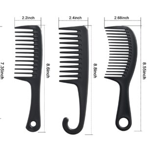 5 Pcs Hair Comb Set, Wide Tooth Detangling Comb,Large Shower Comb with Hook，Fine Tooth Rat Tail Comb Professional Styling, No Handle Women Brush For Curly, Wet, Dry, Long and Thick Hair.