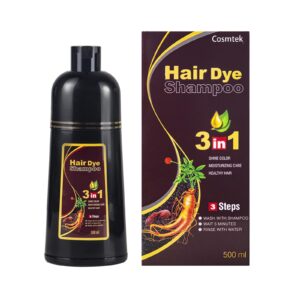 cosmtek meidu instant hair color shampoo chestnut brown hair dye shampoo for women & men 3 in 1- herbal ingredients coloring shampoo in minutes 500ml