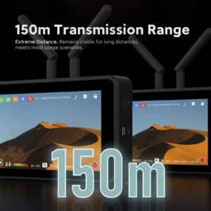 Vaxis Atom A5 Wireless Monitor 5.5 inch HDMI Recording Monitor, Video Transmission System&Monitor in One, with 150m 492 Feet Range 0.08s Latency