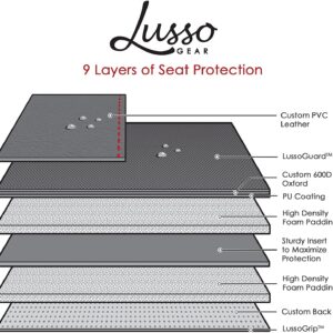 Lusso Gear 2 Pack of Car Seat Protectors (Black) + Baby Backseat Mirror for Car (Black), Waterproof, Protects Fabric or Leather Seats, Premium Oxford Fabric, Travel Essentials