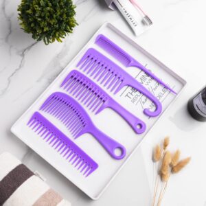 5 Pcs Hair Comb Set, Wide Tooth Detangling Comb,Large Shower Comb with Hook，Fine Tooth Rat Tail Comb Professional Styling, No Handle Women Brush For Curly, Wet, Dry, Long and Thick Hair.