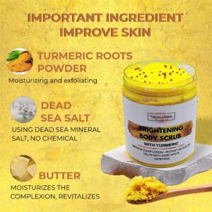 SUGAR BODY SCRUB Brightening Scrub Sugar Scrub Turmeric Body Exfoliant Scrub For Dark Spots (Sugar)