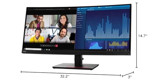 Lenovo ThinkVision P34w-20 34.1" UW-QHD Curved Screen WLED LCD Monitor - 21:9 - Raven Black