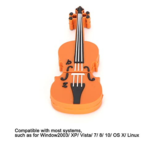 Cartoon Violin Shape USB Flash Drive, USB2.0 Memory Thumb Stick U Disk for Computer Kids and Friends Gifts(128GB)