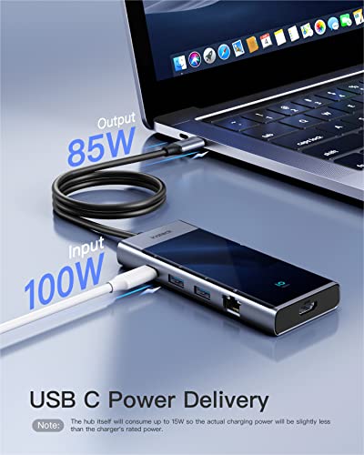 Inateck USB C Hub with 10 Ports, USB 3.2 Gen 2 Speed, 1.6ft Cable, HB2026