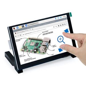 freenove 5 inch touchscreen monitor for raspberry pi 5 4 b 3 b+ a+, 800x480 pixel ips display, 5-point touch capacitive screen, driver-free mipi dsi port