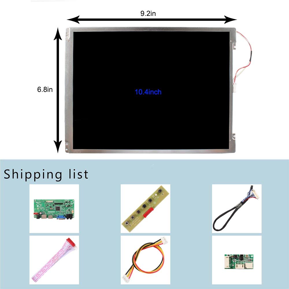 FanyiTek 10.4 inch 800x600 4:3 TFT LCD Screen and HDMI DP VGA LVDs Controller Board, for Vide Gaming Display