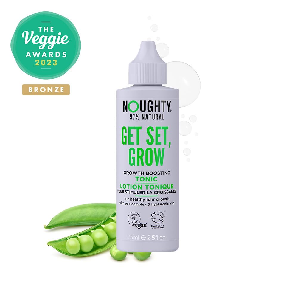 Noughty 97% Natural Get Set Grow Tonic, Leave in Treatment for Thicker and Fuller Looking Hair, 97% Natural, with Pea Complex and Hyaluronic Acid 75ml