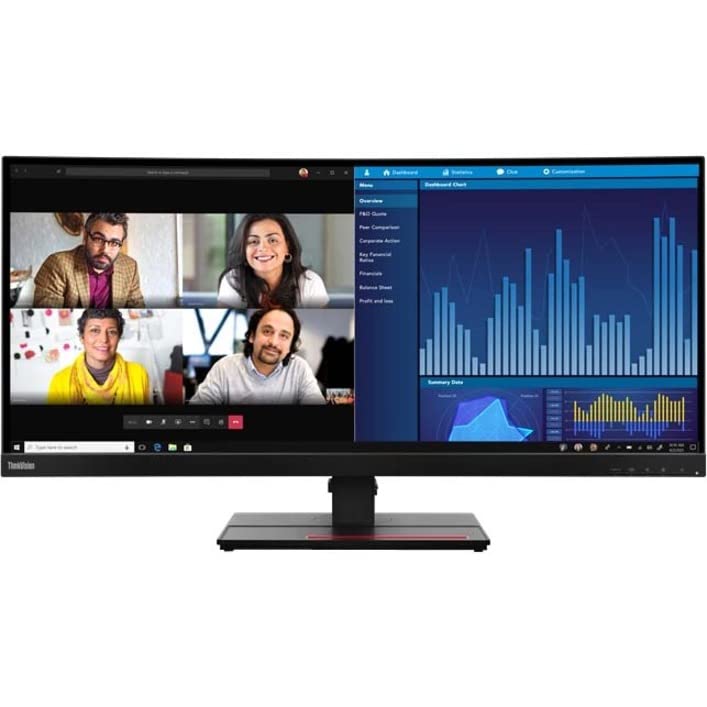 Lenovo ThinkVision P34w-20 34.1" UW-QHD Curved Screen WLED LCD Monitor - 21:9 - Raven Black