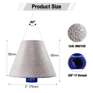 SHDIATOOL Diamond Beveling Chamfer Bits, Diamond Countersink Drill Bits for Existing Holes Enlarging Shaping Trimming Porcelain Tile Marble Ceramic Granite 3 INCH Finger Bits for Angle Grinder