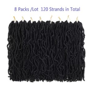 8 Packs Short Faux Locs Crochet Hair 120 Strands 12Inch Soft Locs wavy Dreadlocks Crochet Braids Natural Pre-Looped Crochet Hair for Black Women (12 Inch (Pack of 8), 1B)