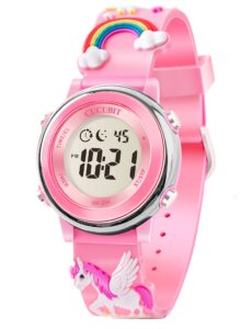 cucubit daily water resistant potty training watch reminder- long battery life toilet training timer watch tool for baby toddlers kids pink