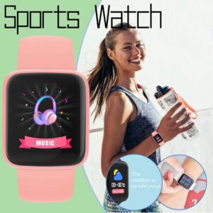 Smart Watch 1.44inch Touch Screen Fitness Watch Waterproof Heart Rate Sports Pedometer, Fitness Sport Watch,Waterproof Watch,Blood Pressure Watch, Black