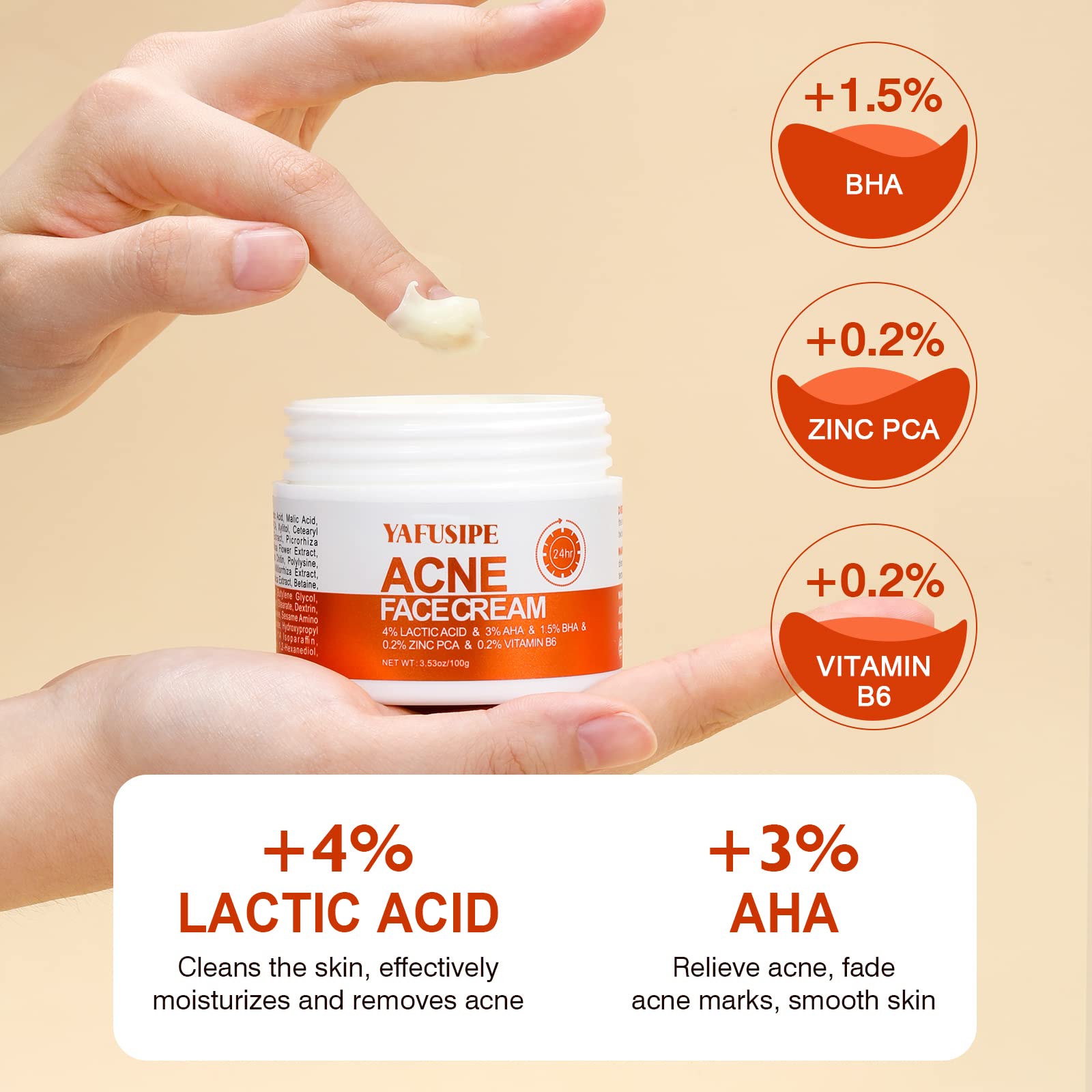 Acne Treatment for Face, Acne Cream Back Acne Treatment Cream for Teens & Adults Anti-acne Pimple Cream Butt Acne Clearing Cream, Acne Spot Treatment