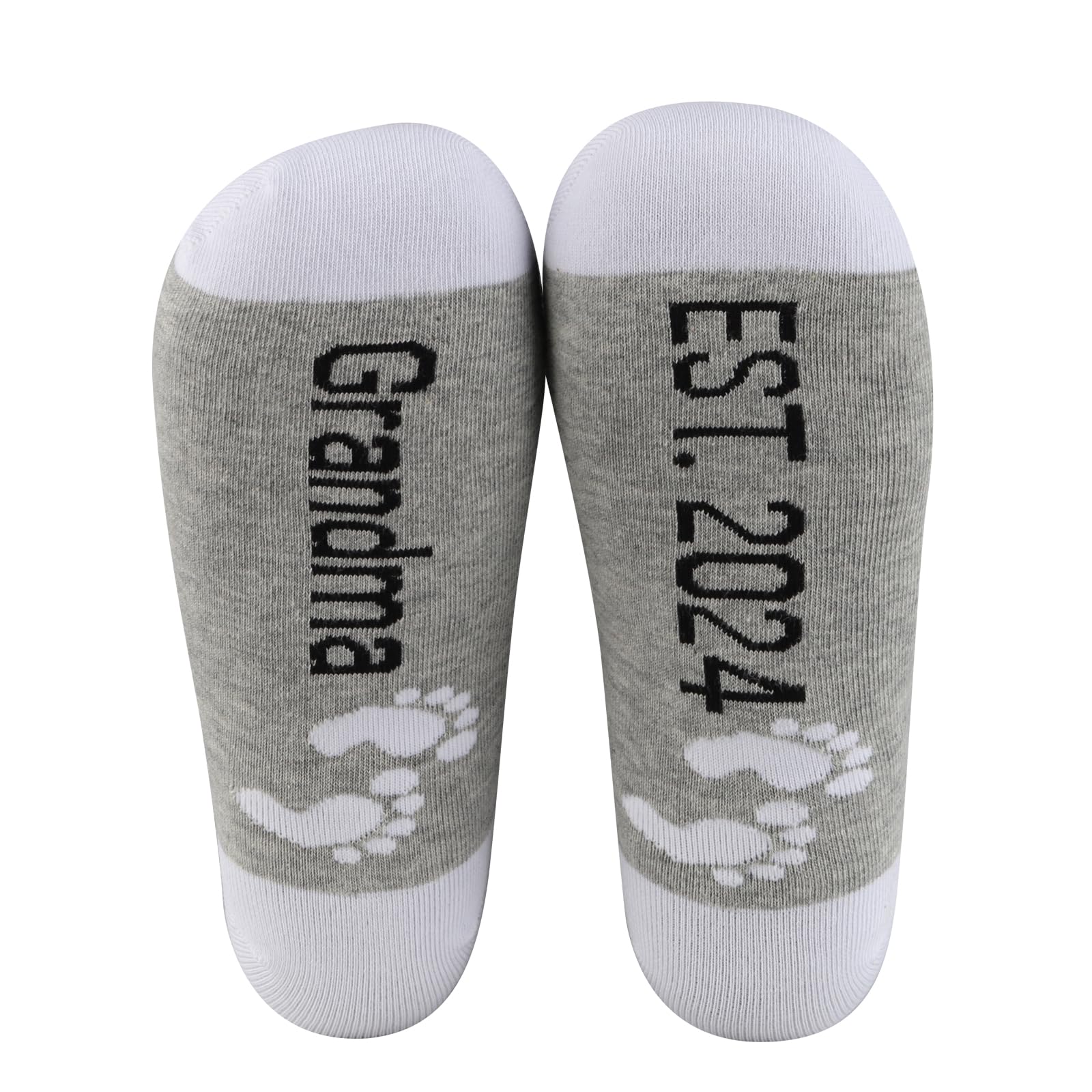 MBMSO New Grandma Gifts First Time Grandma Est 2024 Socks Grandma Announcement Gift Grandma to be Socks Baby Reveal for Grandmother (Grandma Est 2024)