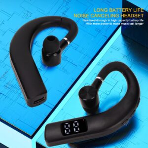 ASHATA Bluetooth Earpiece, BT5.2 Handsfree Bluetooth Headset, 240mAh Battery, IPX5 Waterproof 180 Degree Rotating Ear Hook Earphone for Phone Laptop Trucker Driver