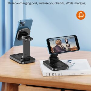 Wireless Charging Station for iPhone, 4 in 1 Fast Wireless Charger Stand with USB C Adapter Compatible with iPhone 16/15/14/13/12 Pro Max/Plus, Airpods, iWatch 5/SE/6/7/8, iPad Pencil 1st Generation