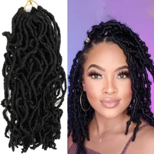 8 packs short faux locs crochet hair 120 strands 12inch soft locs wavy dreadlocks crochet braids natural pre-looped crochet hair for black women (12 inch (pack of 8), 1b)