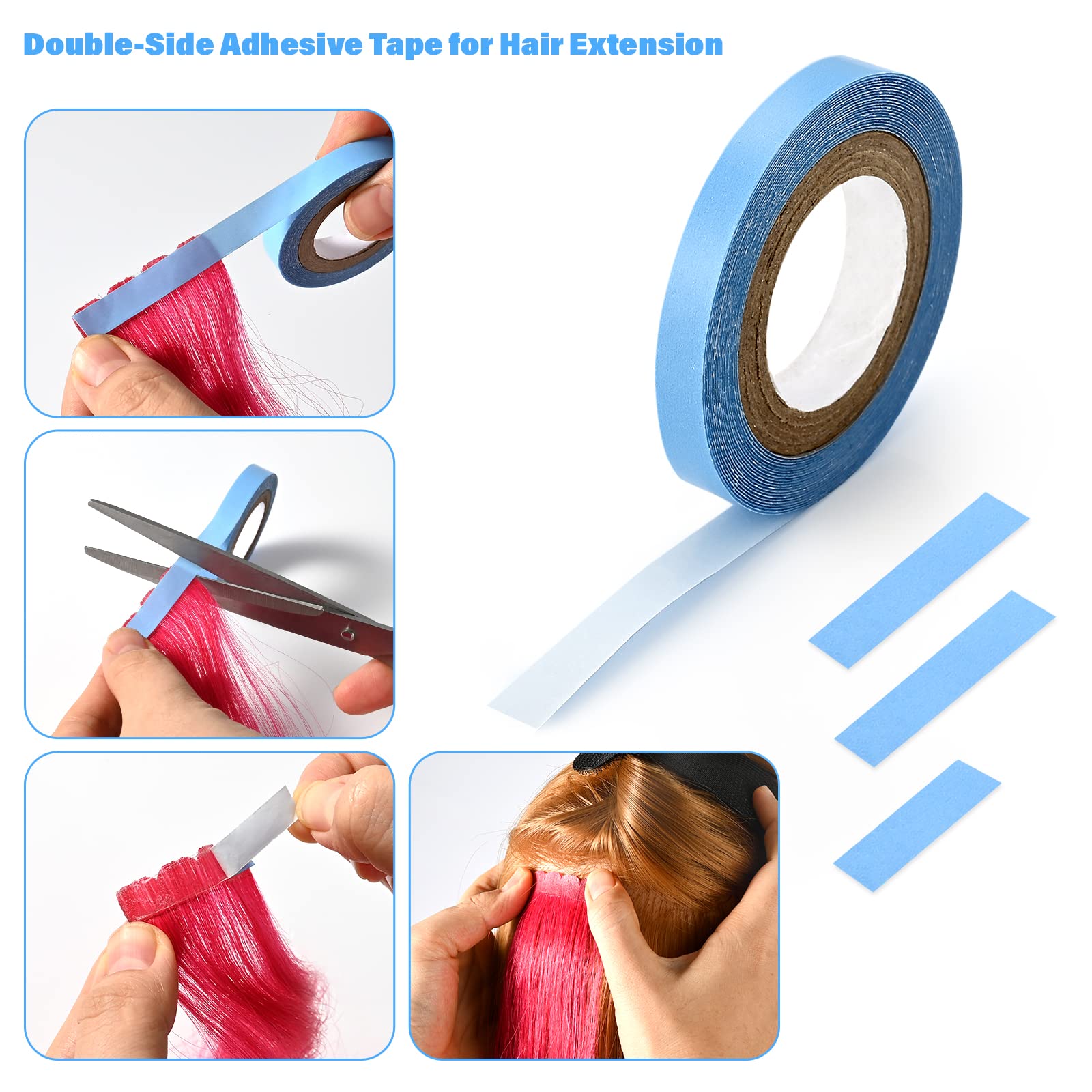 EHDIS Lace Front Wig Adhesive Tape Roll, Double-Sided Hair Extension Replacement Tape with Adhesives Remover Tool