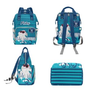 Personalized Diaper Bag Backpack Tote,Shark Striped,Custom Diaper Bags for Shower Gift