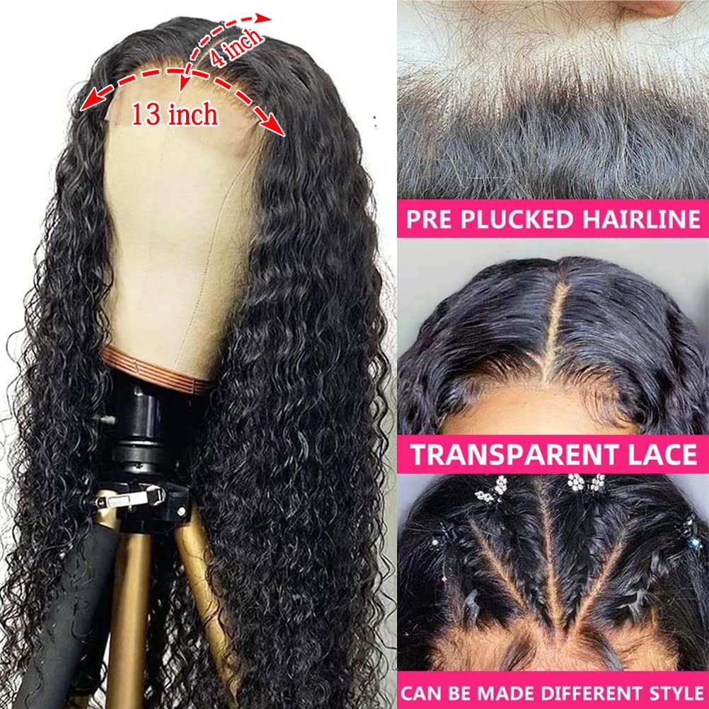 Alsother 22 Inch Deep Wave Lace Front Wigs Human Hair 13x4 HD Lace Frontal Human Hair Wig 180% Density Wet and Wavy Lace Front Wigs Glueless Wigs Human Hair Pre Plucked Deep Wave Wigs Human Hair