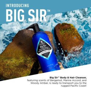 Jack Black Big Sir Hair & Body Cleanser, 33 Fl Oz – Marine Accord & Amber - Men’s Body Wash, Shampoo Wash, Dual-Purpose Men’s Cleanser, Wash Away Dirt & Sweat