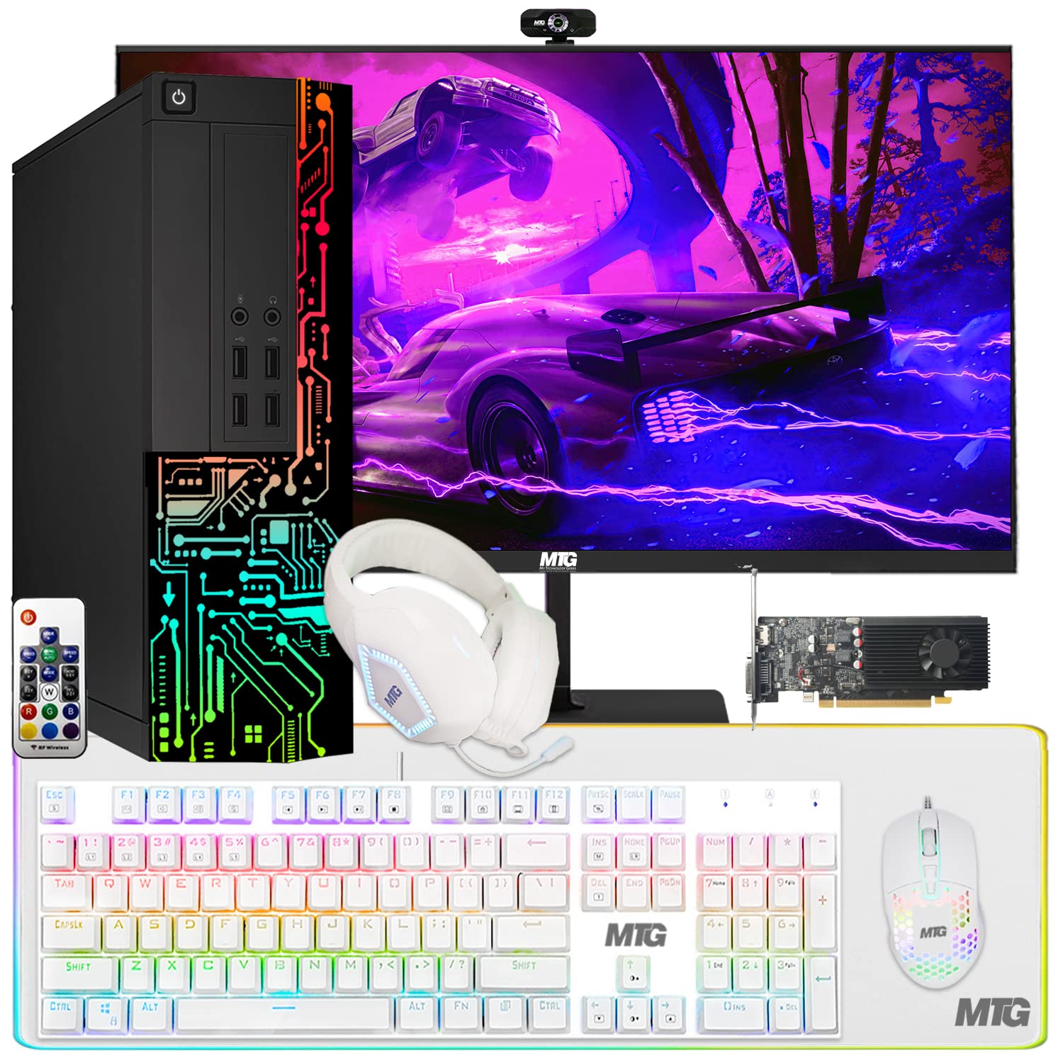 TechMagnet Gaming PC Desktop, Intel Core i3-6100, Siwa 6, GT-1030 4GB DDR4, 16GB RAM, 240GB SSD + 1TB HDD, New MTG 27 Inch Monitor, Gaming Kit, Windows 10 Pro (Renewed)