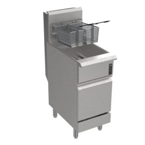 venancio floor type commercial gas deep fryer 50 lbs oil capacity, 120,000 btu, 4 burners, stainless steel tank and cabinet, freestanding (natural gas)