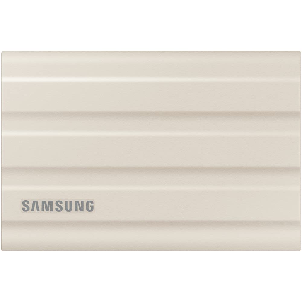 SAMSUNG MU-PE1T0K/AM T7 Shield Portable Solid State Drive 1TB 2022 Beige Bundle with 1 YR CPS Enhanced Protection Pack