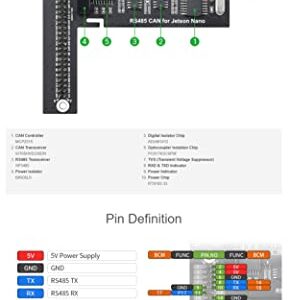 Coolwell RS485 CAN Expansion Board for Jetson Nano, Isolation Circuit Design, Onboard TVS, Built-in Protection Circuit