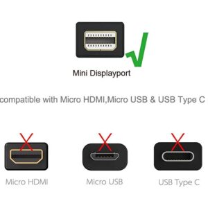 Qaoquda 8K Mini DisplayPort Cable, 1FT Mini DP Female to Female Coupler Cord for with Mini DP PC/Laptop or Thunderbolt 2 Mac PC (mini DP female to female)