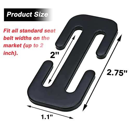 HooRLZ Seatbelt Adjuster, Universal Seatbelt Clip, Improved Driving Comfort, Car Seat Belt Adjuster for Adults, Kids, Pregnancy, Short Adults (Black-2Pcs)