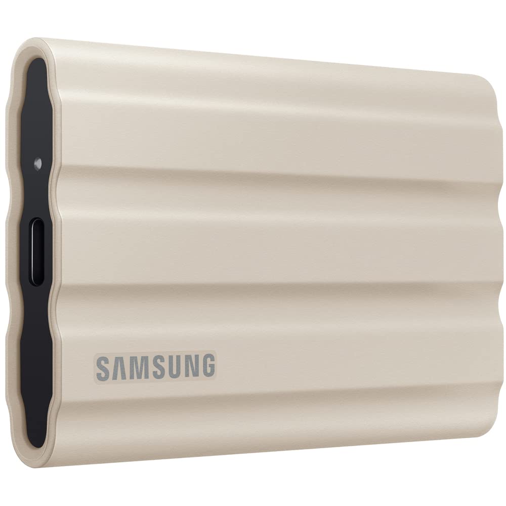 SAMSUNG MU-PE1T0K/AM T7 Shield Portable Solid State Drive 1TB 2022 Beige Bundle with 1 YR CPS Enhanced Protection Pack