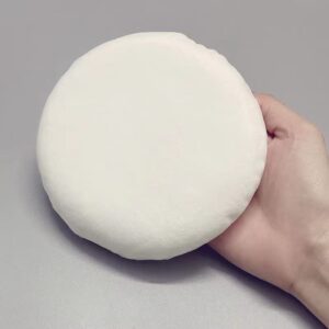 Powder Puff, manqianxun 5.1Inch Large Loose Powder Puff for Body Powder, Ultra Soft Washable Velour Fluffy Body Powder Puffs with Ribbon, White