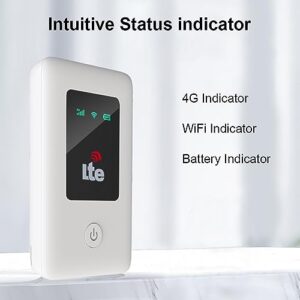 HOSAYA Portable WiFi 4G SIM Card Router 10 WiFi Users Built-in Battery LED Indicators Saving Power High Speed Travel Hotspot 4G LTE WiFi Modem Mini Router Unlocked 4G mifi Pocket WiFi