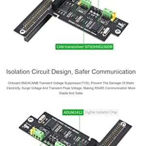 Coolwell RS485 CAN Expansion Board for Jetson Nano, Isolation Circuit Design, Onboard TVS, Built-in Protection Circuit