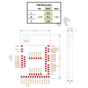 MDBT50Q-U1MV2 Nordic nRF52840 Solution u.FL Connector 48 GPIO Bluetooth Module BT5.2 FCC IC CE Telec KC SRRC (1pc Pak)