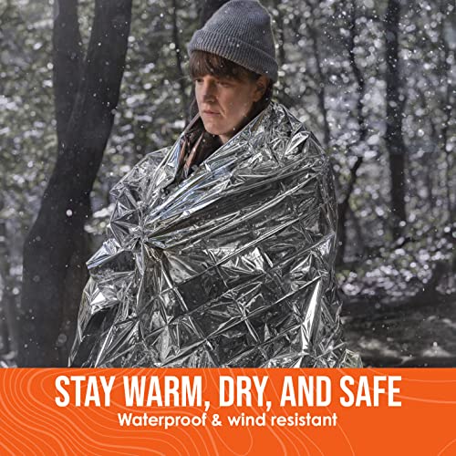 Go Time Gear Emergency Blankets for Survival (12 Pack), Mylar Emergency Survival Gear for Home, Camping, Hiking & Outdoor Survival Kits, Stay Warm, Dry, & Safe with Our Compact Space Blanket