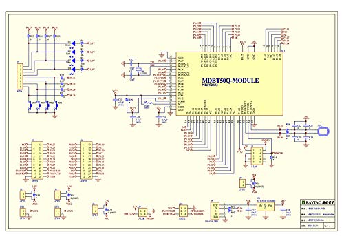 MDBT50Q-DB Nordic nRF52833 Module Demo Board Dev Kit 42 GPIO Bluetooth Module BT5.2 FCC IC CE Telec KC SRRC (Chip Antenna)