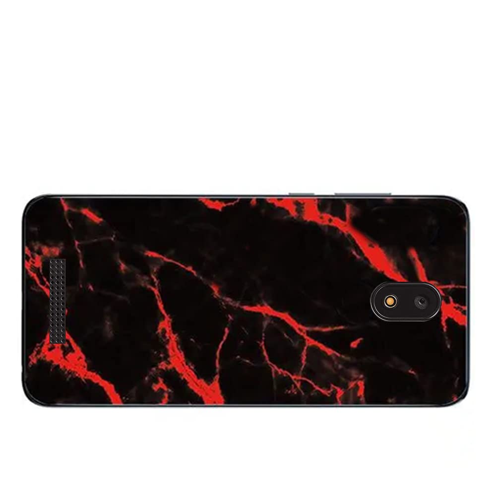 Ranyi Marble TPU Case & Screen Protector for BLU View 2 B130DL B131DL - Red