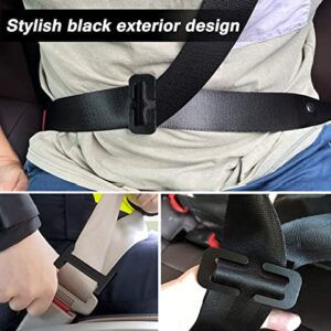 HooRLZ Seatbelt Adjuster, Universal Seatbelt Clip, Improved Driving Comfort, Car Seat Belt Adjuster for Adults, Kids, Pregnancy, Short Adults (Black-2Pcs)