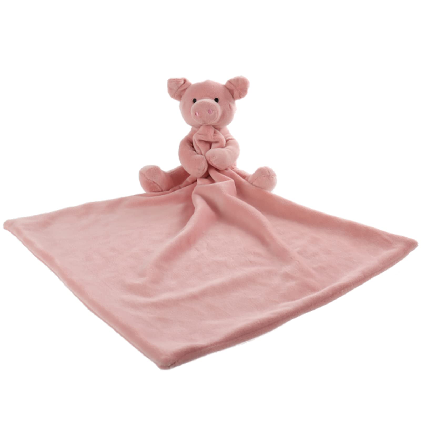 Apricot Lamb Stuffed Animals Security Blanket Pink Pig Infant Nursery Character Blanket Luxury Snuggler Plush(Pink Pig, 13 Inches)