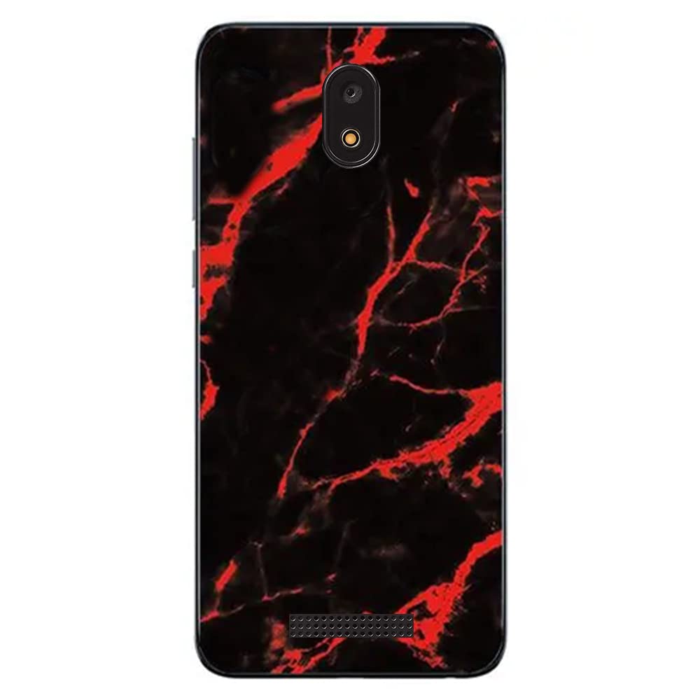 Ranyi Marble TPU Case & Screen Protector for BLU View 2 B130DL B131DL - Red