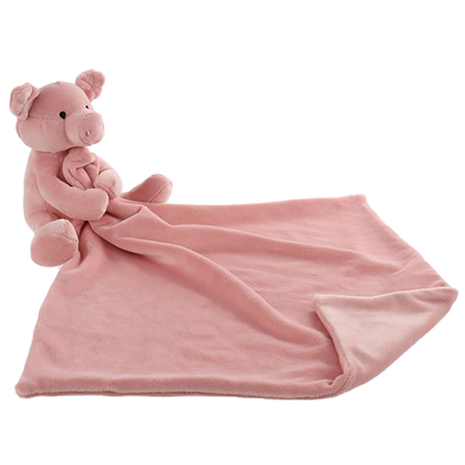 Apricot Lamb Stuffed Animals Security Blanket Pink Pig Infant Nursery Character Blanket Luxury Snuggler Plush(Pink Pig, 13 Inches)