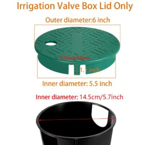 Valve Box Cover Lid Sprinkler Valve Box Lid Replacement ID 5.5" OD 6" for Circular Irrigation Control 3 Pieces